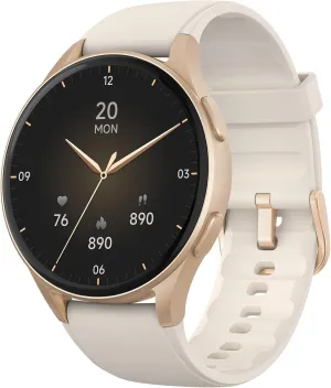 Smartwatch, Built-in Alexa, GPS, VO2 Max, HRV, Blood Oxygen, Sleep Monitoring, Women's Health, Custom Reminders, Sports Tracking, 1.32" AMOLED, Compass, Altimeter (Bluetooth, Gold, 43mm)