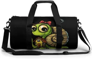 Snail with Shell House Print Gym Sport Bag Travel Duffel Bags Weekender Carry on Tote Bags for Women Men