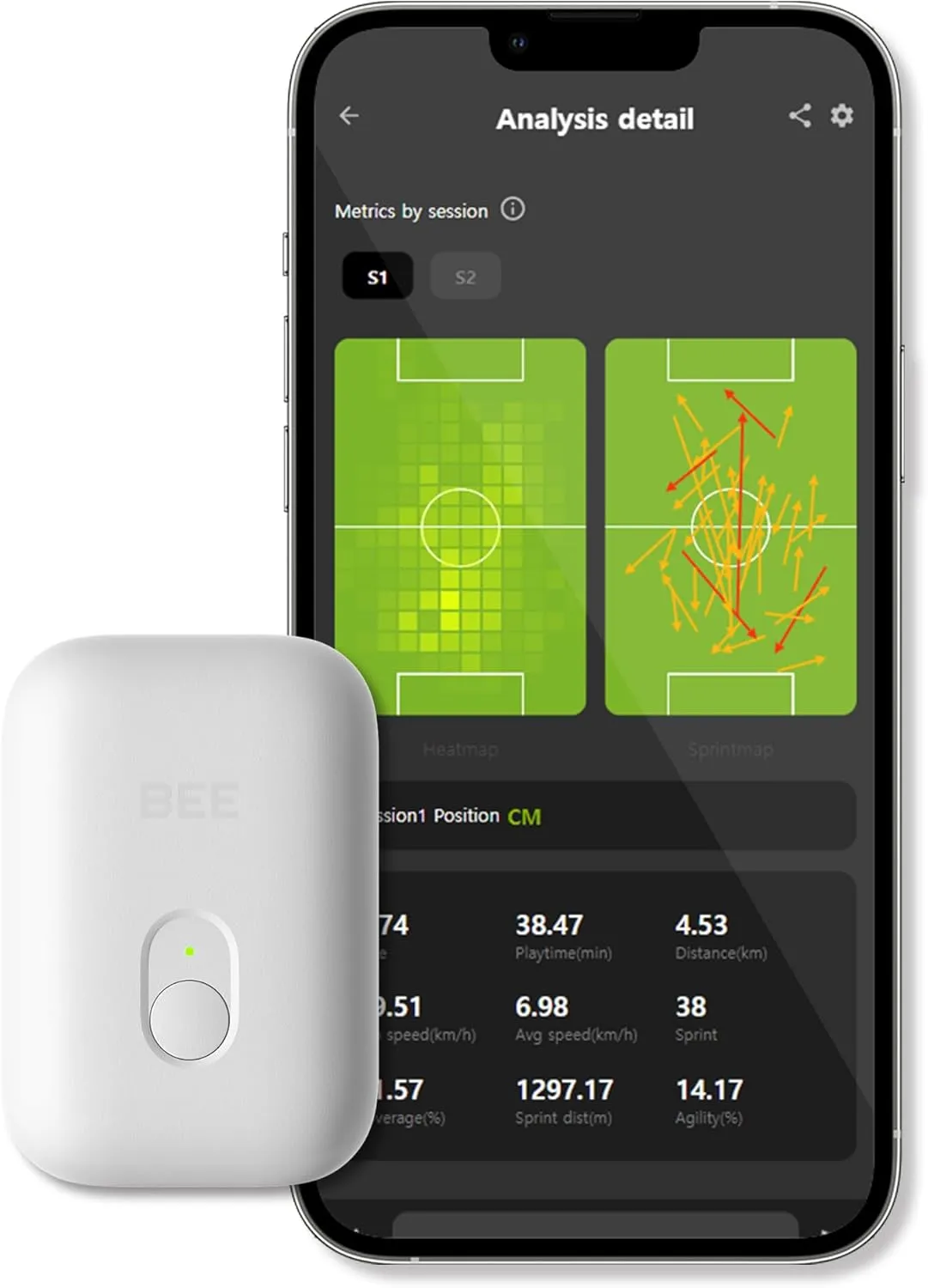 SOCCERBEE-Lite2 - GPS Tracker and Vest for Tracking Activities of Outdoor Sports Athletes Such as Soccer, Football, Rugby, Hockey, and Lacrosse (Extra Small)