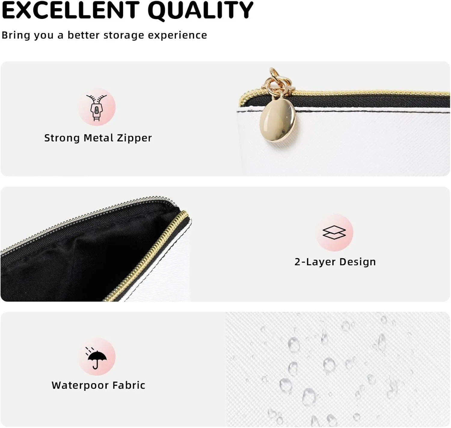 Soft Color Pale Faded Mix Of Roses Cosmetic Bag Pu Leather Waterproof Makeup Bag Portable Travel Toiletry Bag Organizer Gold Zipper Pouch For Women Ladies Gift