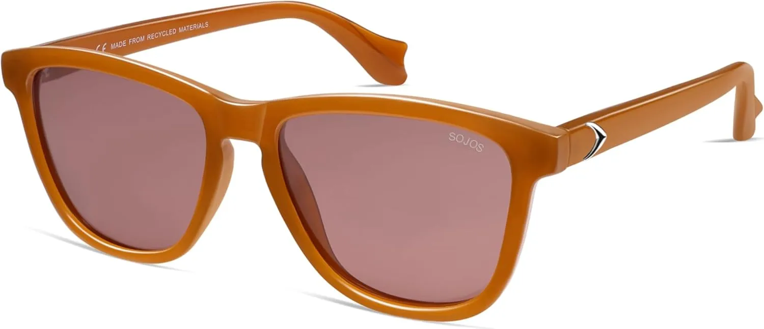 SOJOS Ocean Collection Retro Polarized Large Rectangular Sunglasses Women Men Recycled Plastic Eco-friendly Shades, Baleen