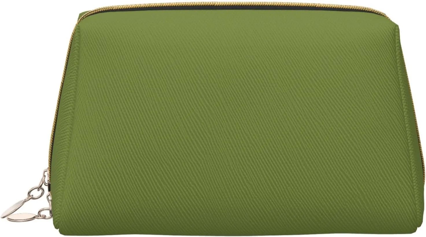 Solid dark green Cosmetic Bag, Large Waterproof Leather Cosmetic Bag, Portable Toiletry Bag for Women with Zipper, Travel Essentials