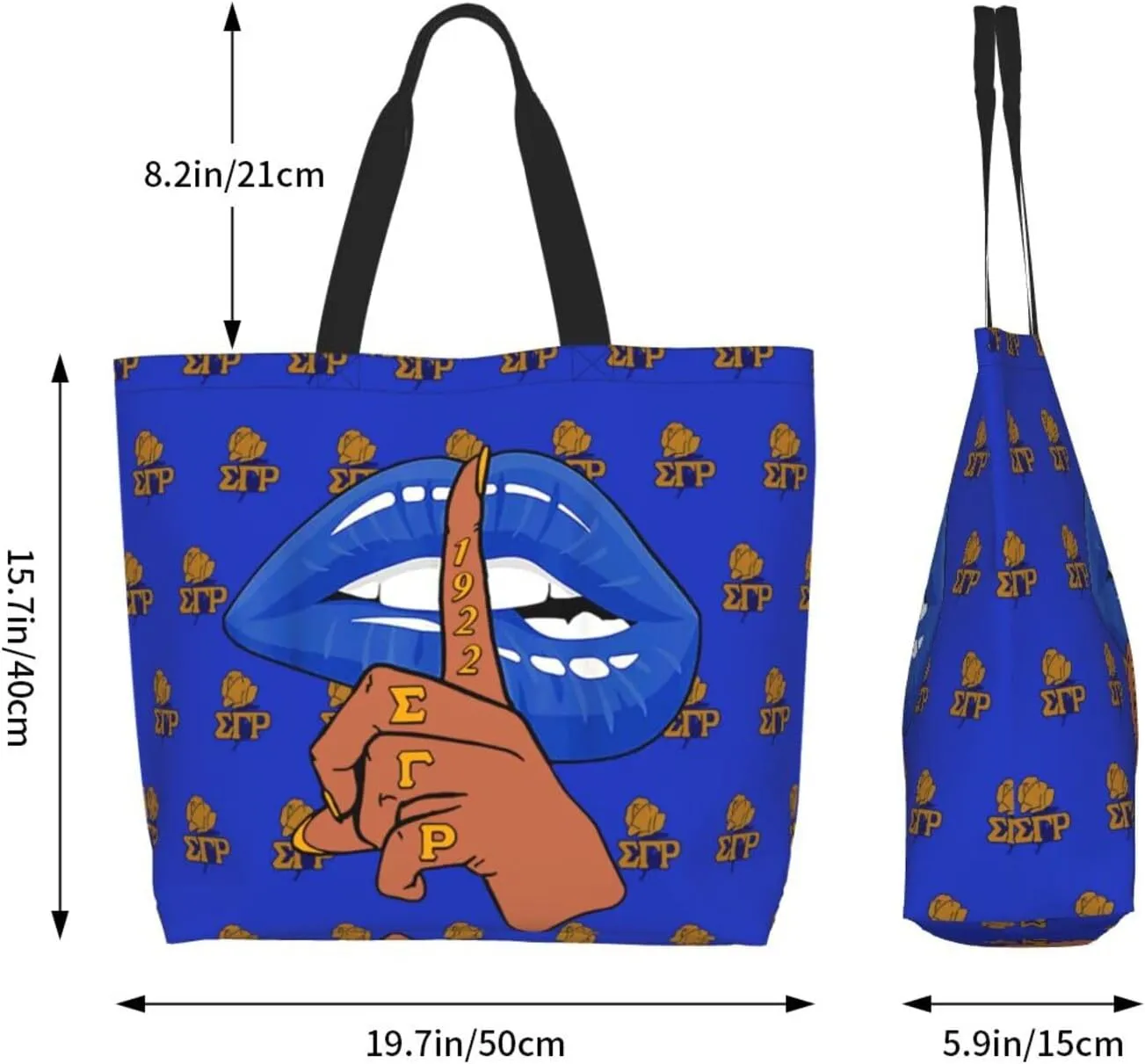 Sorority Tote Bag Sorority Gifts for Women 1922 Reusable Fashion Beach Bag Large Shoulder Shopping Bag