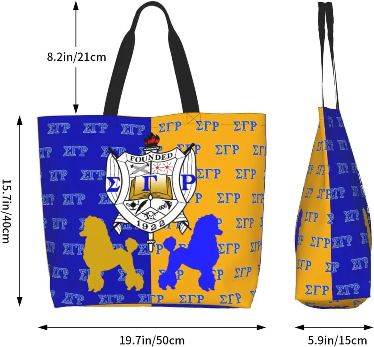 Sorority Tote Bag Sorority Gifts for Women 1922 Reusable Fashion Beach Bag Large Shoulder Shopping Bag