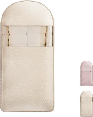 Space Saving Hanging Garment Bag with Self Compression Zipper, Space Saver Closet Organizers, Dust Cover Clothes Bags for Down Coat, Jackets, Shirts and Sweater (Beige, XL)