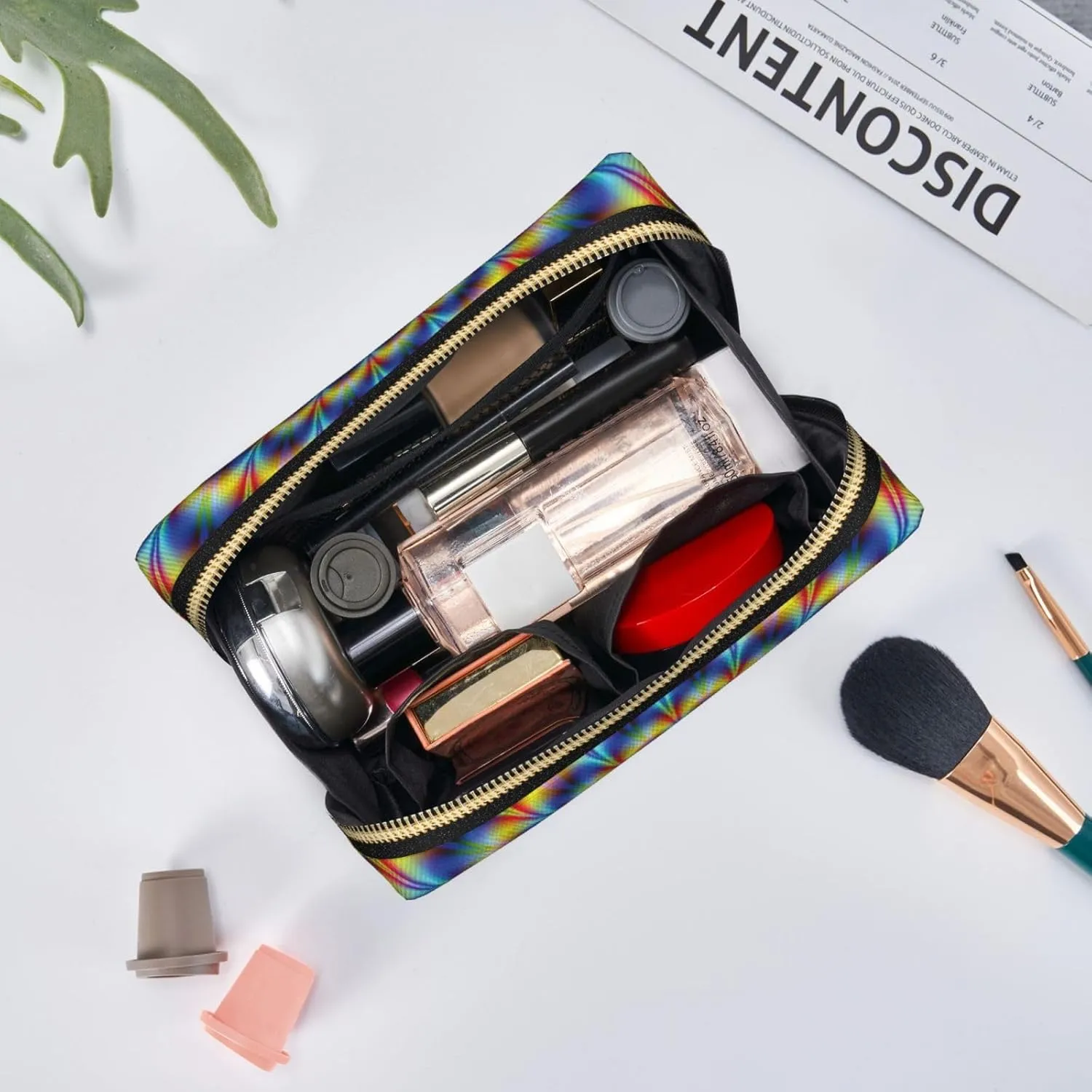 Spiral Optical Illusion Gif Toiletry Pouch, Travel-Friendly Makeup Organizer For Makeup Brushes, Lipsticks