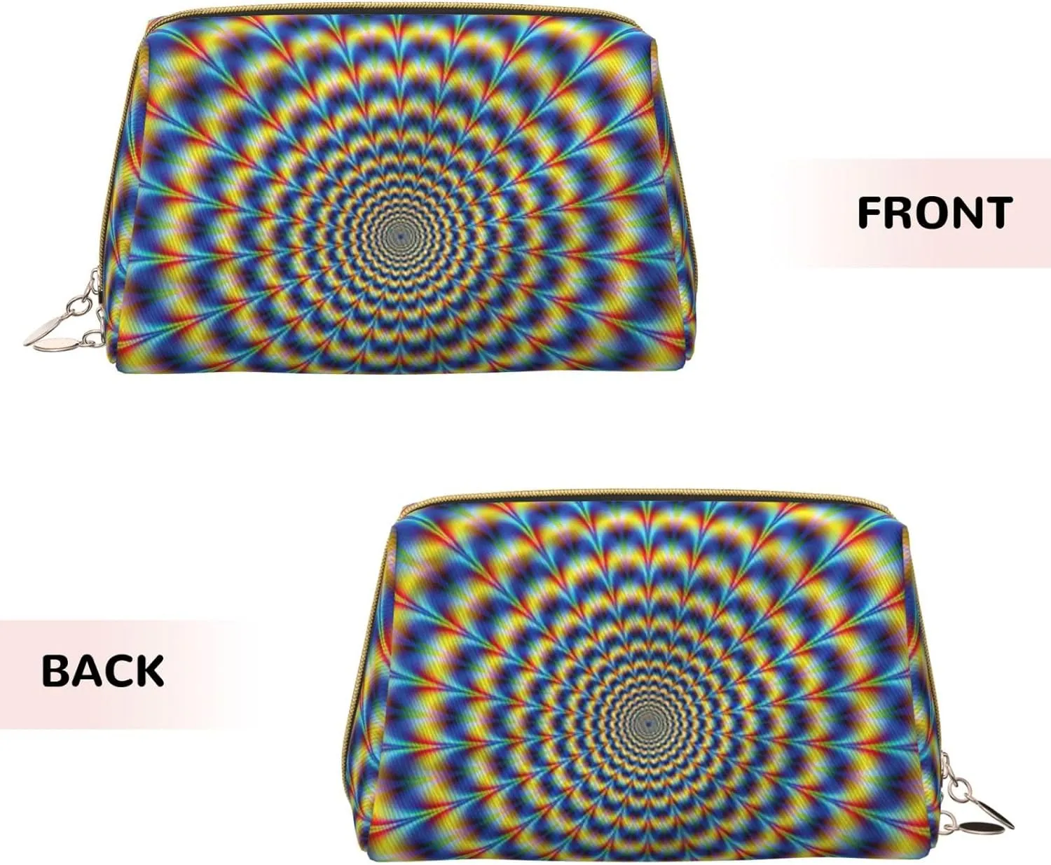 Spiral Optical Illusion Gif Toiletry Pouch, Travel-Friendly Makeup Organizer For Makeup Brushes, Lipsticks