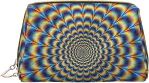Spiral Optical Illusion Gif Toiletry Pouch, Travel-Friendly Makeup Organizer For Makeup Brushes, Lipsticks