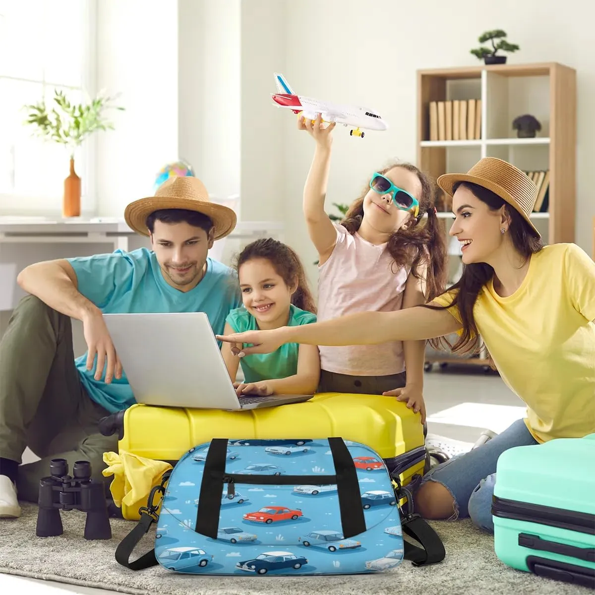 Sport Duffel Bag Cute Cars Kids Gym Bag Weekender Overnight Bags for Boys Girls Teens Carry On Workout Travel Bag