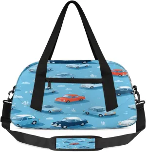 Sport Duffel Bag Cute Cars Kids Gym Bag Weekender Overnight Bags for Boys Girls Teens Carry On Workout Travel Bag
