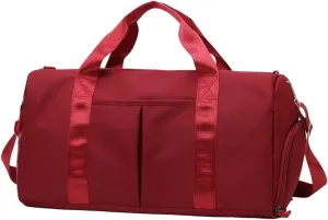 Sports Gym Bag Dance Bag Carry On Weekender Bag for Girls Teen Women, Waterproof Travel Duffle bag with Wet Pocket and Shoe Compartment (Bag Only, Red)