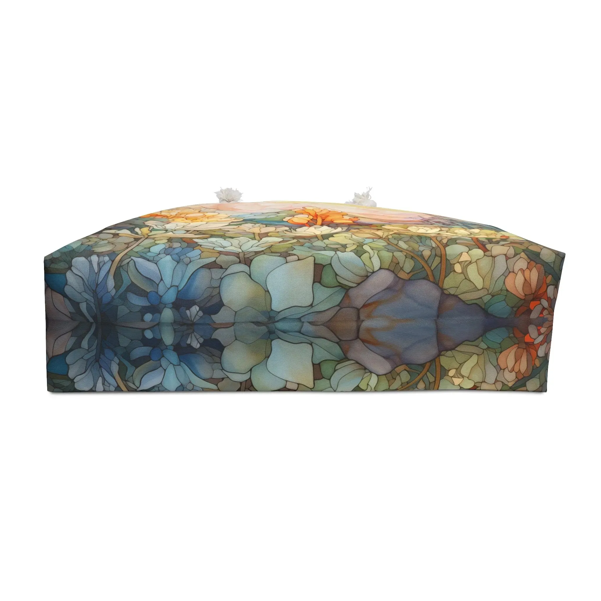 Stained Glass Desert Succulents Oversized Tote Bag