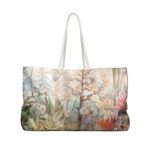 Stained Glass Floral Garden Oversized Tote Bag