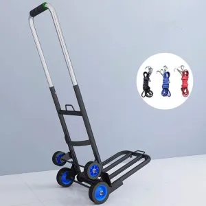 Steel Multi-Functional Hand Truck Trolley with Anti Puncture Solid Wheel and 130 kg Capacity Wheeled Shopping Bag for Sack Trolley