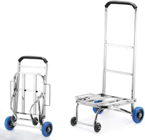 Steel Multi-Functional Hand Truck Trolley with Anti Puncture Solid Wheel and 130 kg Capacity Wheeled Shopping Bag for Sack Trolley