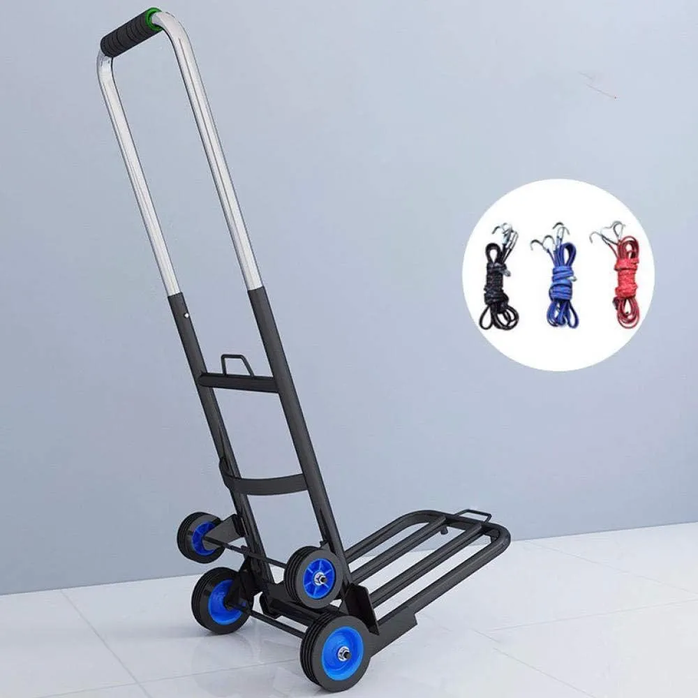 Steel Multi-Functional Hand Truck Trolley with Anti Puncture Solid Wheel and 130 kg Capacity Wheeled Shopping Bag for Sack Trolley