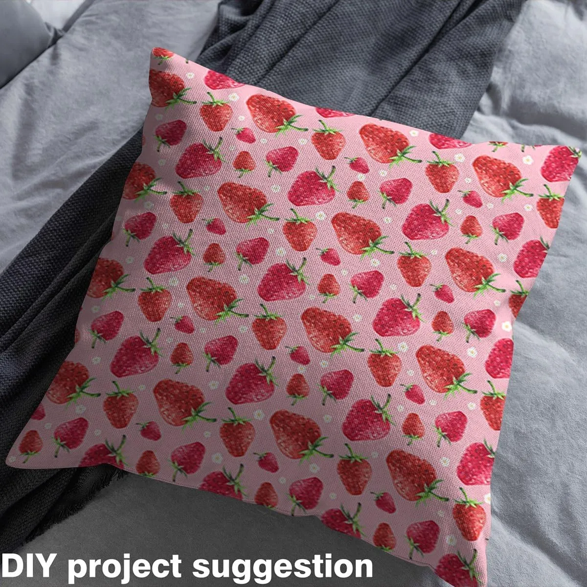 Strawberry Fabric by The Yard 1 Yard Kids Tropical Fruit Print Decorative Waterproof Outdoor Fabric for Chairs Sofa Couch Sweet Strawberry Print Upholstery Fabric Floral Print DIY Reupholstery Fabric