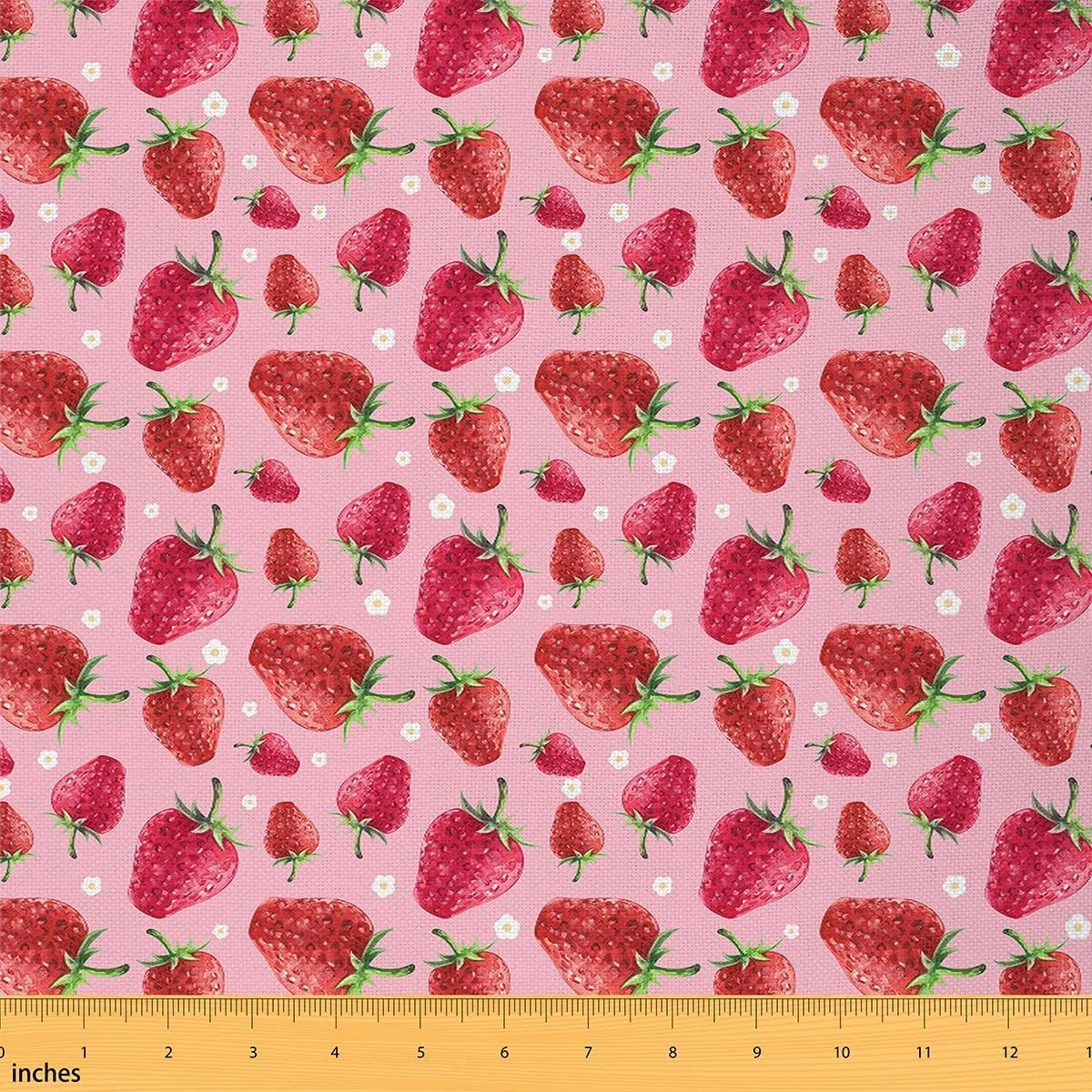 Strawberry Fabric by The Yard 1 Yard Kids Tropical Fruit Print Decorative Waterproof Outdoor Fabric for Chairs Sofa Couch Sweet Strawberry Print Upholstery Fabric Floral Print DIY Reupholstery Fabric