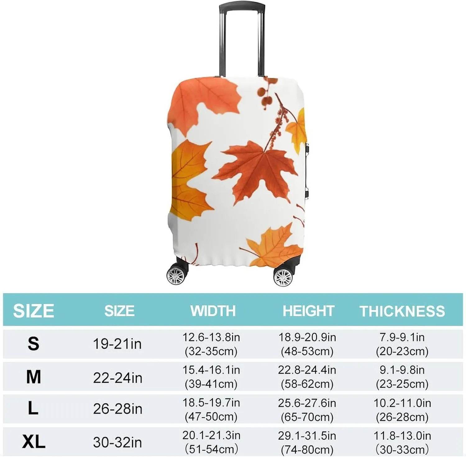 Suitcase Covers for Luggage Autumn Maple Leaves Fashion Luggage Cover Washable Protector Waterproof Suitcase Cover Anti-scratch Travel Suitcases Covers Case for 19-32 Inch Luggages L