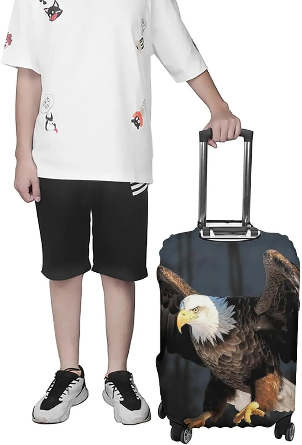 Suitcase Covers for Luggage Bald Eagle Fashion Luggage Cover Washable Protector Waterproof Suitcase Cover Anti-scratch Travel Suitcases Covers Case for 19-32 Inch Luggages L