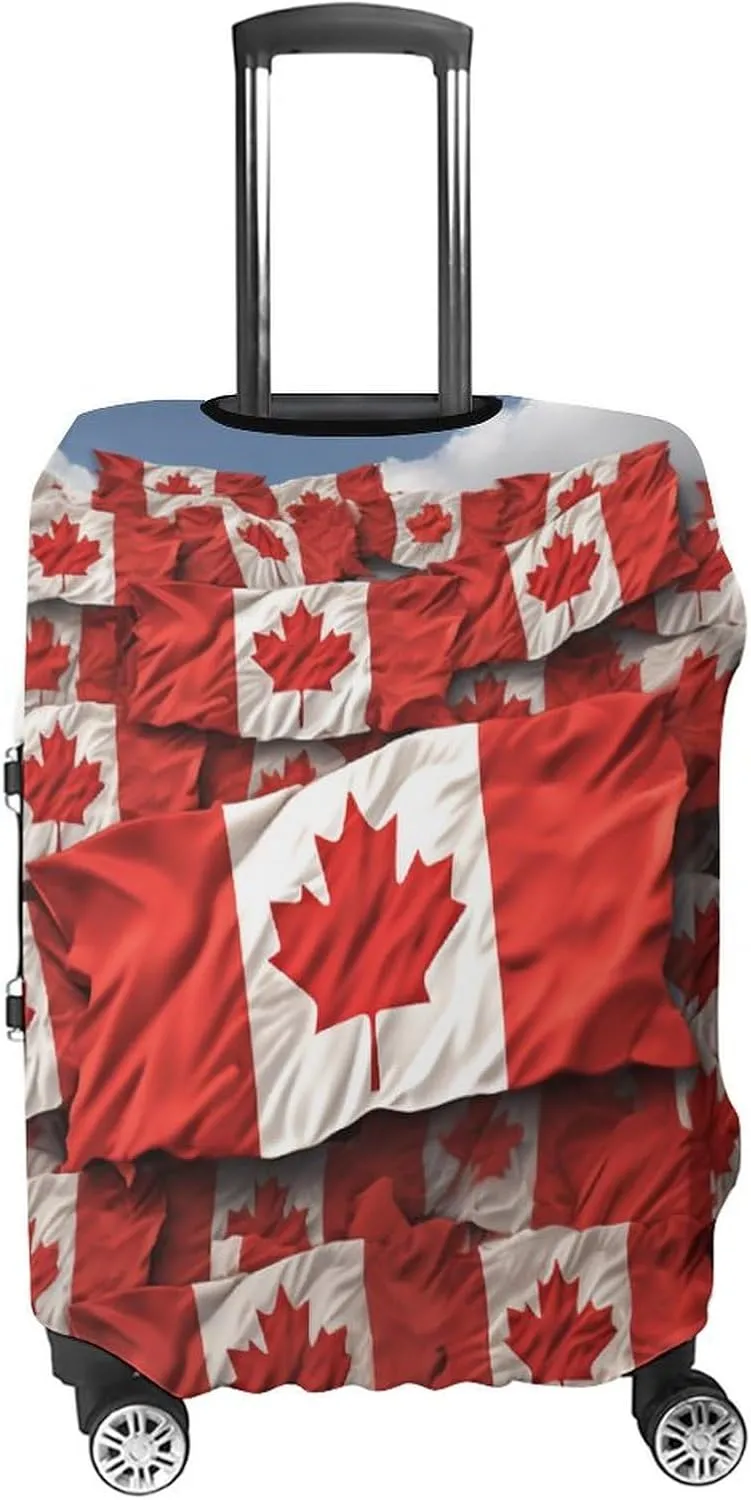 Suitcase Covers for Luggage Canadian Flag Fashion Luggage Cover Washable Protector Waterproof Suitcase Cover Anti-scratch Travel Suitcases Covers Case for 19-32 Inch Luggages M