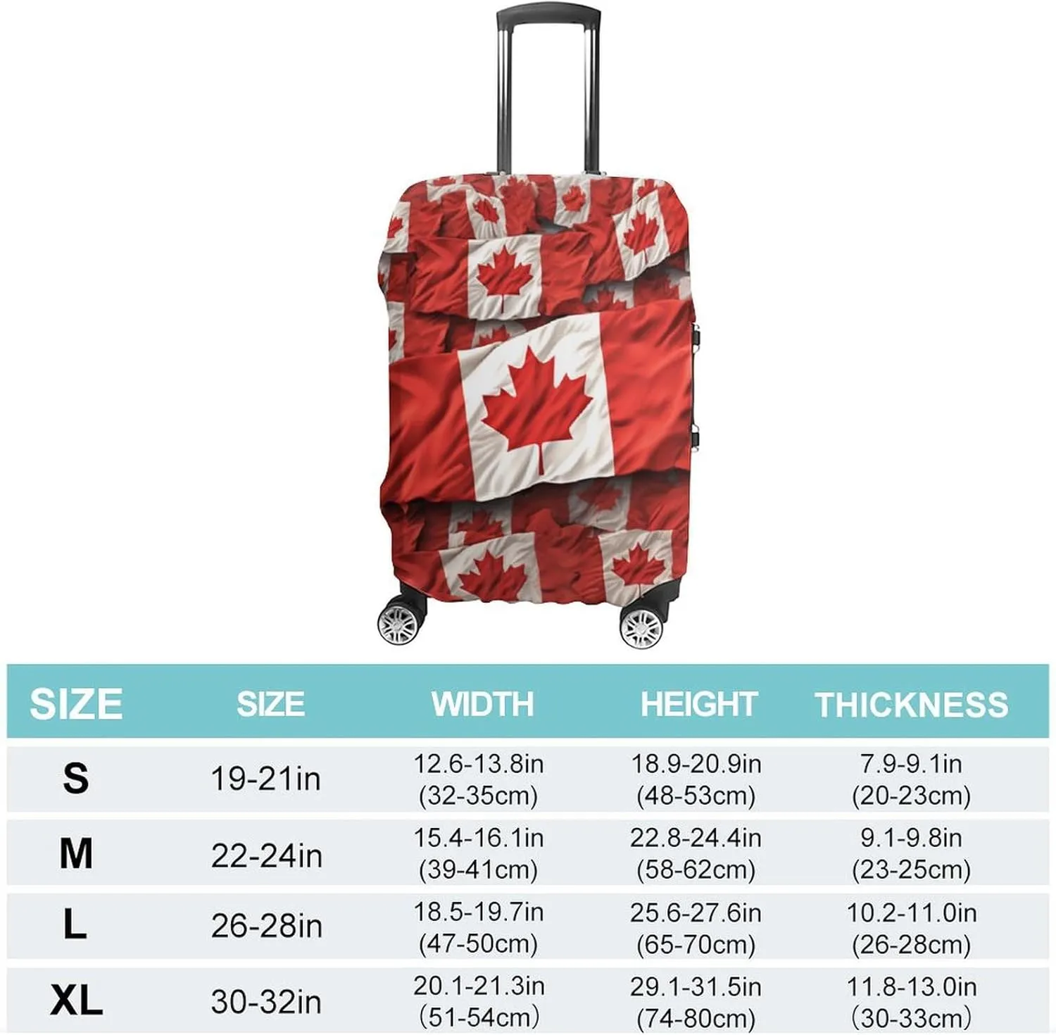 Suitcase Covers for Luggage Canadian Flag Fashion Luggage Cover Washable Protector Waterproof Suitcase Cover Anti-scratch Travel Suitcases Covers Case for 19-32 Inch Luggages M