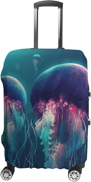 Suitcase Covers for Luggage Color Jellyfish Fashion Luggage Cover Washable Protector Waterproof Suitcase Cover Anti-scratch Travel Suitcases Covers Case for 19-32 Inch Luggages XL
