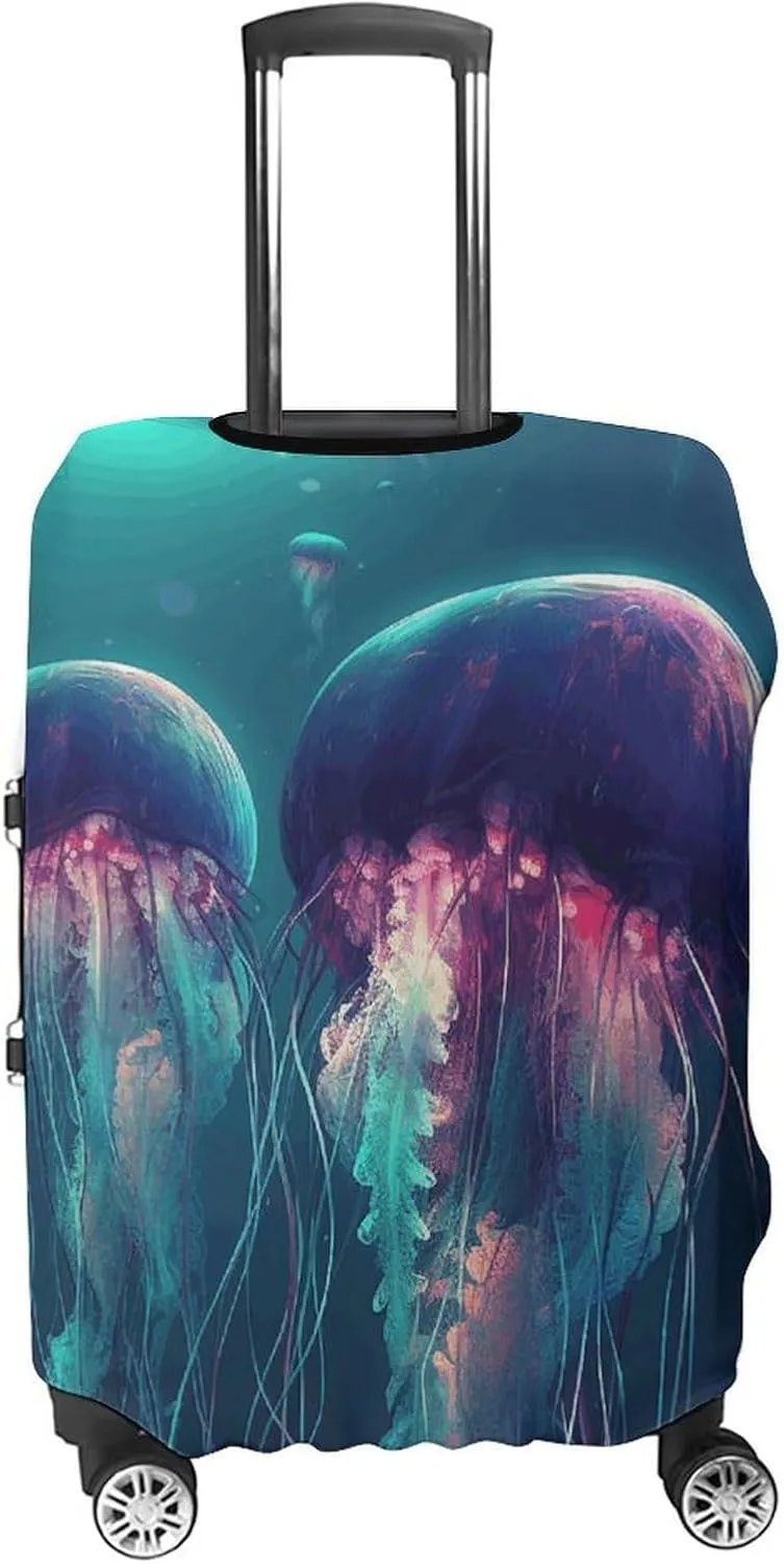 Suitcase Covers for Luggage Color Jellyfish Fashion Luggage Cover Washable Protector Waterproof Suitcase Cover Anti-scratch Travel Suitcases Covers Case for 19-32 Inch Luggages XL