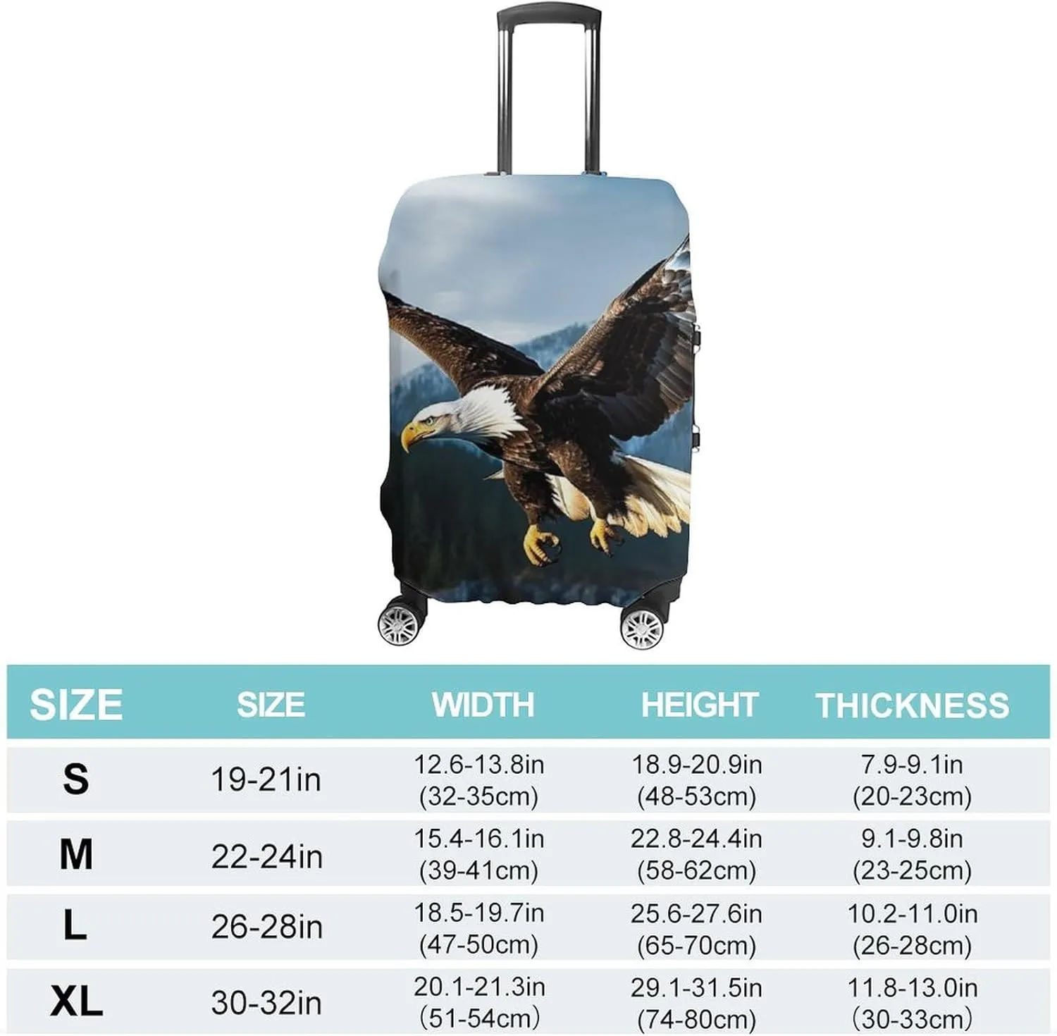 Suitcase Covers for Luggage Eagle at Hunting Fashion Luggage Cover Washable Protector Waterproof Suitcase Cover Anti-scratch Travel Suitcases Covers Case for 19-32 Inch Luggages M