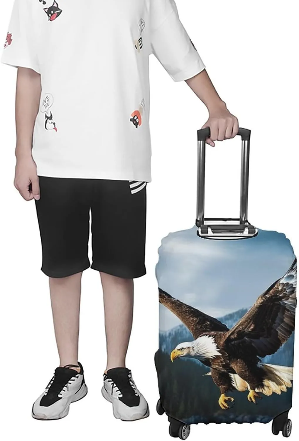 Suitcase Covers for Luggage Eagle at Hunting Fashion Luggage Cover Washable Protector Waterproof Suitcase Cover Anti-scratch Travel Suitcases Covers Case for 19-32 Inch Luggages M