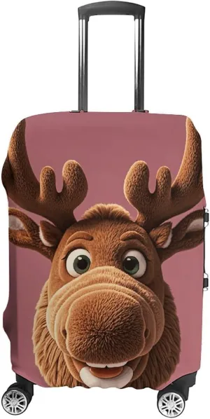 Suitcase Covers for Luggage Funny Christmas Moose Head Fashion Luggage Cover Washable Protector Waterproof Suitcase Cover Anti-scratch Travel Suitcases Covers Case for 19-32 Inch Luggages M