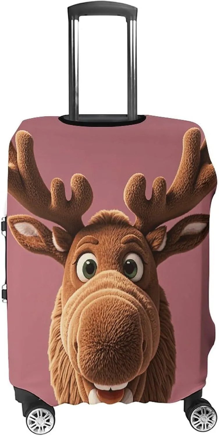 Suitcase Covers for Luggage Funny Christmas Moose Head Fashion Luggage Cover Washable Protector Waterproof Suitcase Cover Anti-scratch Travel Suitcases Covers Case for 19-32 Inch Luggages M