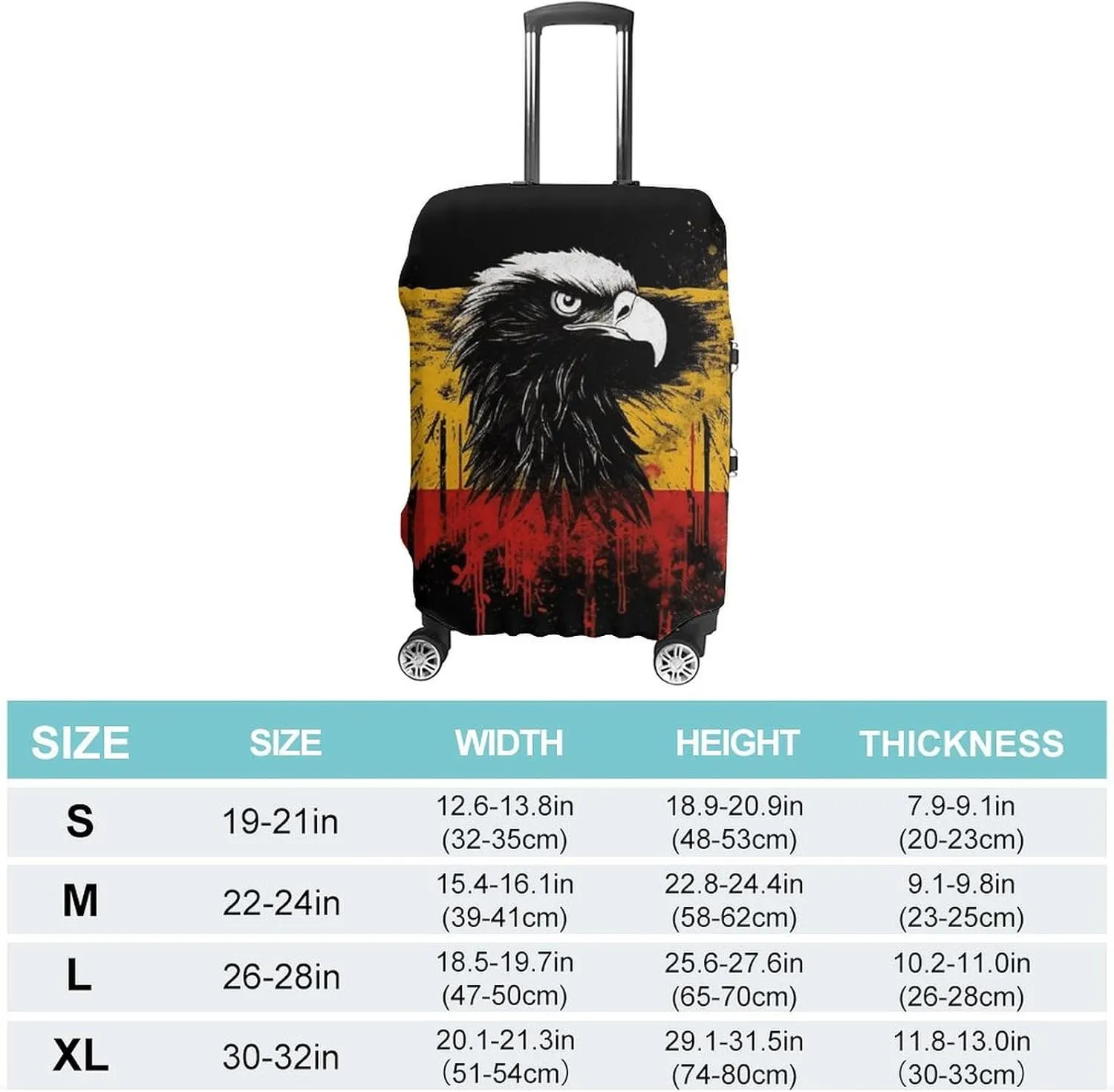 Suitcase Covers for Luggage Germany Flag Eagle Fashion Luggage Cover Washable Protector Waterproof Suitcase Cover Anti-scratch Travel Suitcases Covers Case for 19-32 Inch Luggages XL