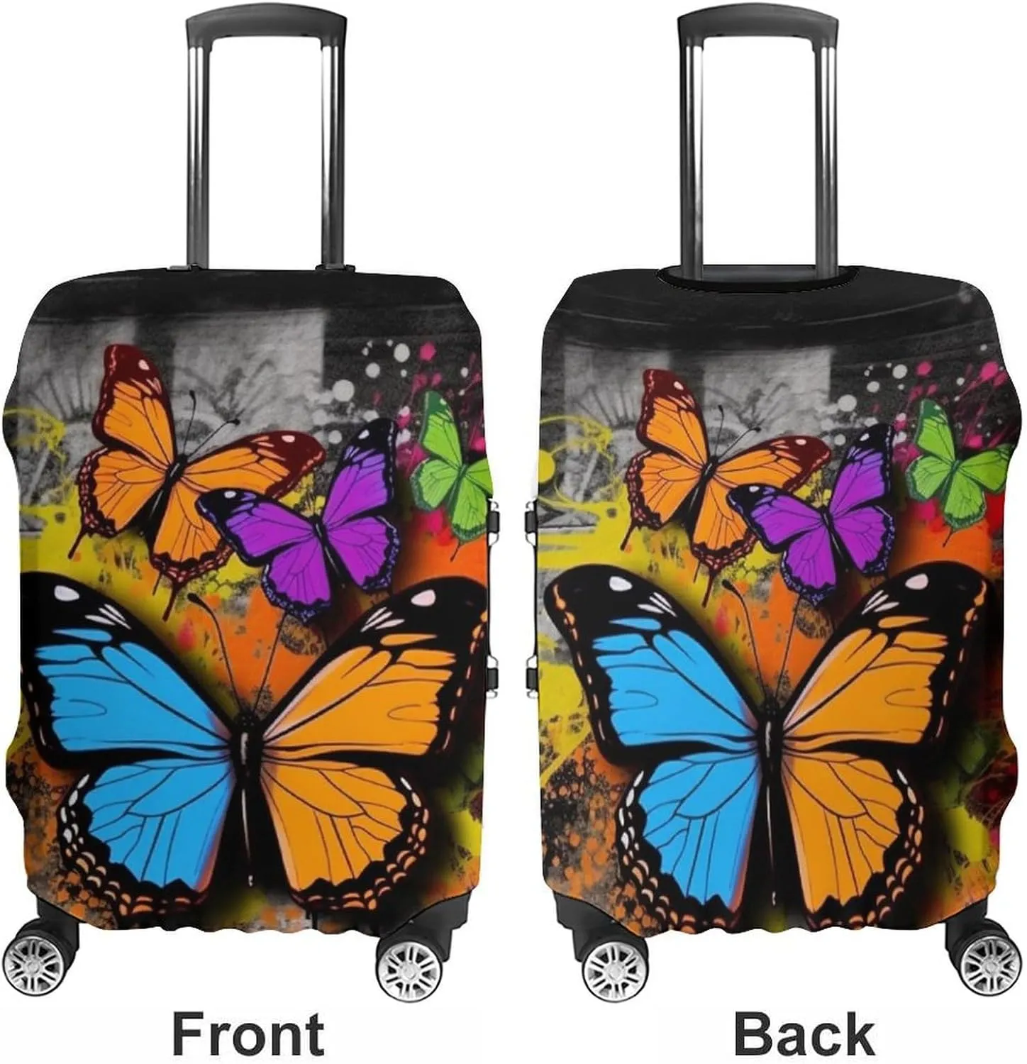 Suitcase Covers for Luggage Graffiti Butterfly Fashion Luggage Cover Washable Protector Waterproof Suitcase Cover Anti-scratch Travel Suitcases Covers Case for 19-32 Inch Luggages L