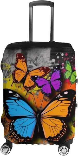 Suitcase Covers for Luggage Graffiti Butterfly Fashion Luggage Cover Washable Protector Waterproof Suitcase Cover Anti-scratch Travel Suitcases Covers Case for 19-32 Inch Luggages L