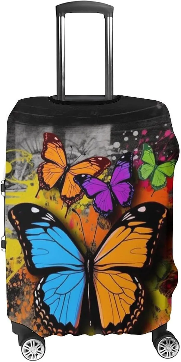 Suitcase Covers for Luggage Graffiti Butterfly Fashion Luggage Cover Washable Protector Waterproof Suitcase Cover Anti-scratch Travel Suitcases Covers Case for 19-32 Inch Luggages L