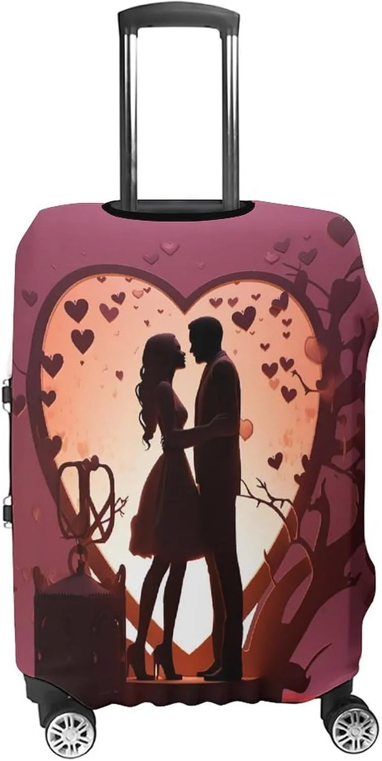Suitcase Covers for Luggage Kissing Silhouette Fashion Luggage Cover Washable Protector Waterproof Suitcase Cover Anti-scratch Travel Suitcases Covers Case for 19-32 Inch Luggages XL