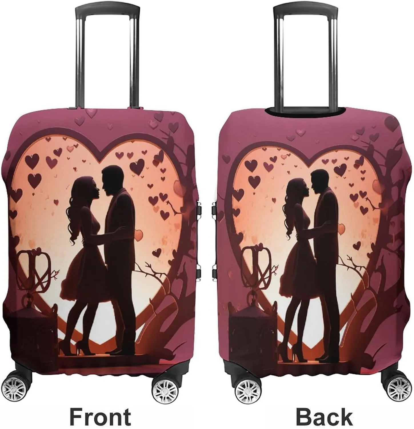 Suitcase Covers for Luggage Kissing Silhouette Fashion Luggage Cover Washable Protector Waterproof Suitcase Cover Anti-scratch Travel Suitcases Covers Case for 19-32 Inch Luggages XL