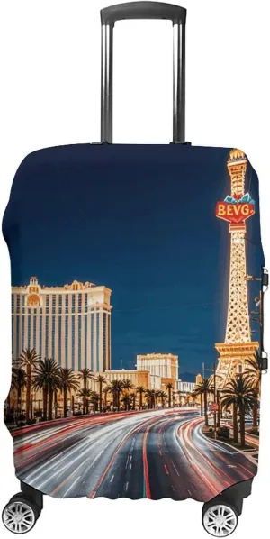 Suitcase Covers for Luggage Las Vegas Night Fashion Luggage Cover Washable Protector Waterproof Suitcase Cover Anti-scratch Travel Suitcases Covers Case for 19-32 Inch Luggages L