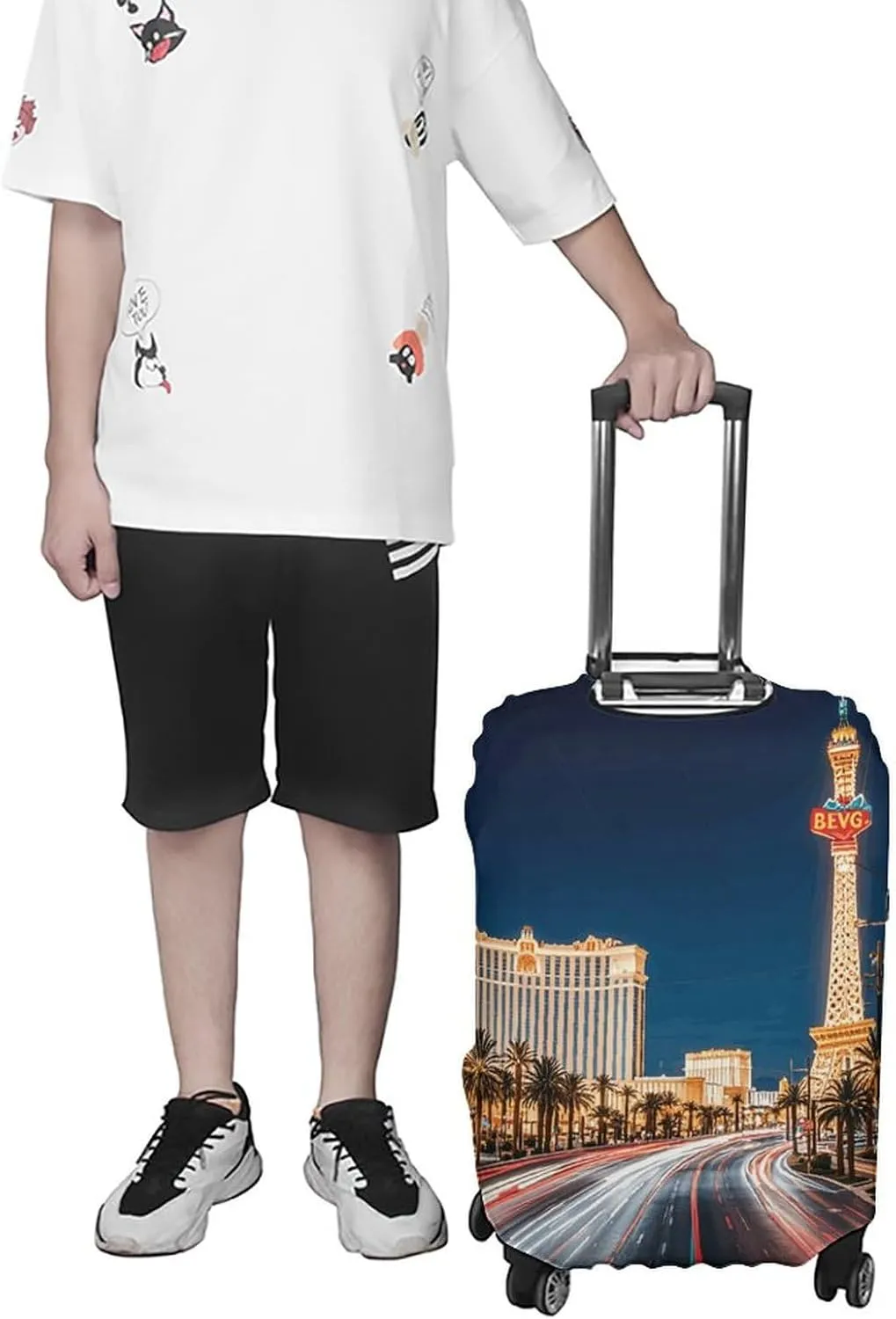 Suitcase Covers for Luggage Las Vegas Night Fashion Luggage Cover Washable Protector Waterproof Suitcase Cover Anti-scratch Travel Suitcases Covers Case for 19-32 Inch Luggages L