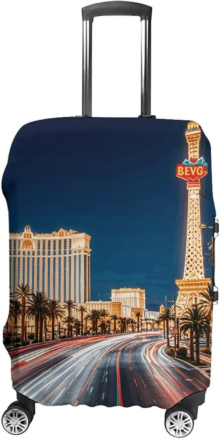 Suitcase Covers for Luggage Las Vegas Night Fashion Luggage Cover Washable Protector Waterproof Suitcase Cover Anti-scratch Travel Suitcases Covers Case for 19-32 Inch Luggages L