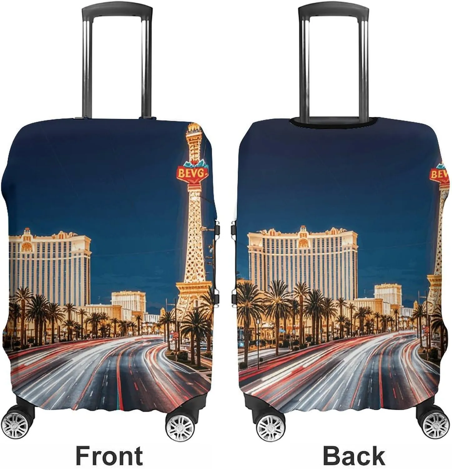 Suitcase Covers for Luggage Las Vegas Night Fashion Luggage Cover Washable Protector Waterproof Suitcase Cover Anti-scratch Travel Suitcases Covers Case for 19-32 Inch Luggages L