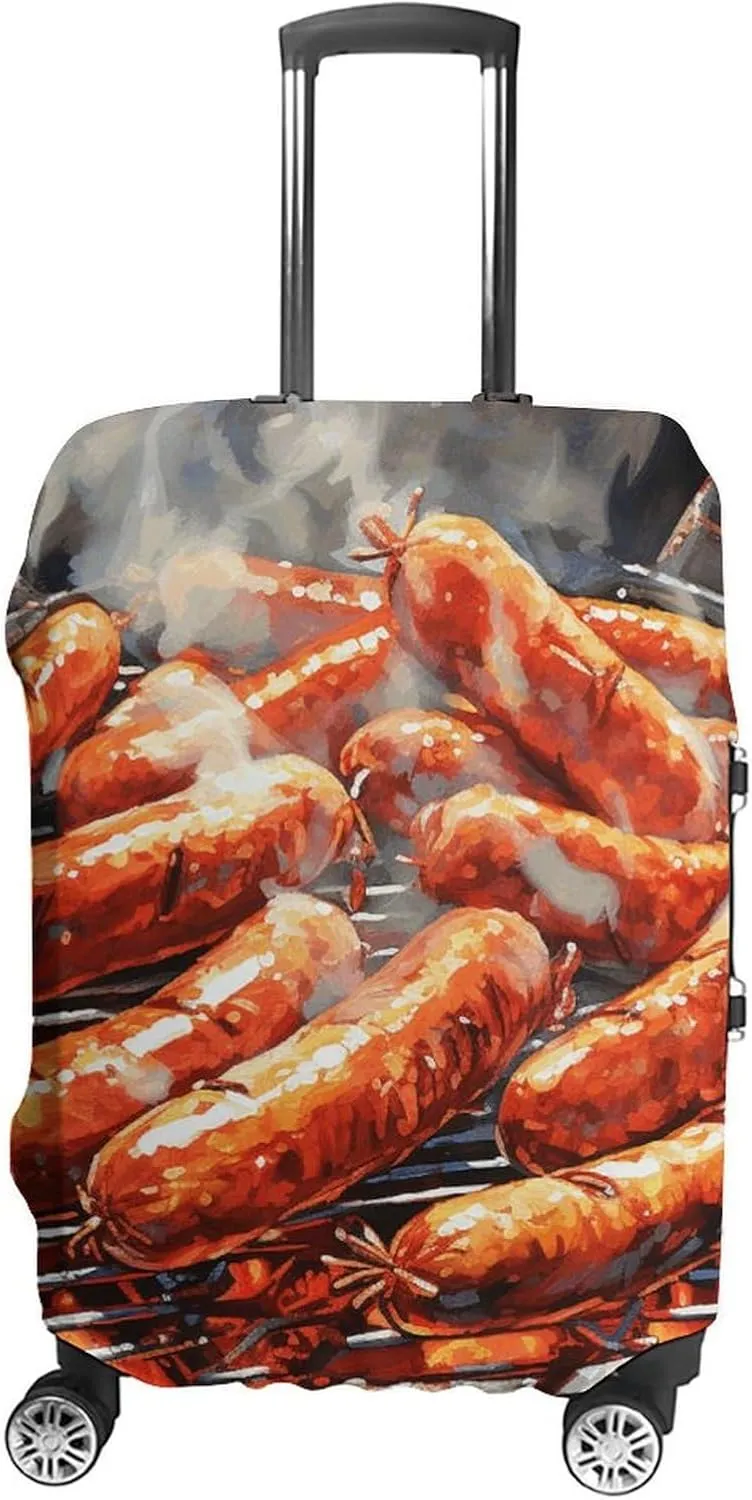 Suitcase Covers for Luggage Sausage on Fire Fashion Luggage Cover Washable Protector Waterproof Suitcase Cover Anti-scratch Travel Suitcases Covers Case for 19-32 Inch Luggages M