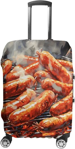 Suitcase Covers for Luggage Sausage on Fire Fashion Luggage Cover Washable Protector Waterproof Suitcase Cover Anti-scratch Travel Suitcases Covers Case for 19-32 Inch Luggages M