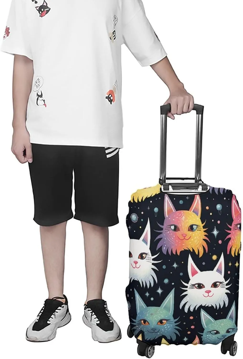 Suitcase Covers for Luggage Star Ear Cat Fashion Luggage Cover Washable Protector Waterproof Suitcase Cover Anti-scratch Travel Suitcases Covers Case for 19-32 Inch Luggages M