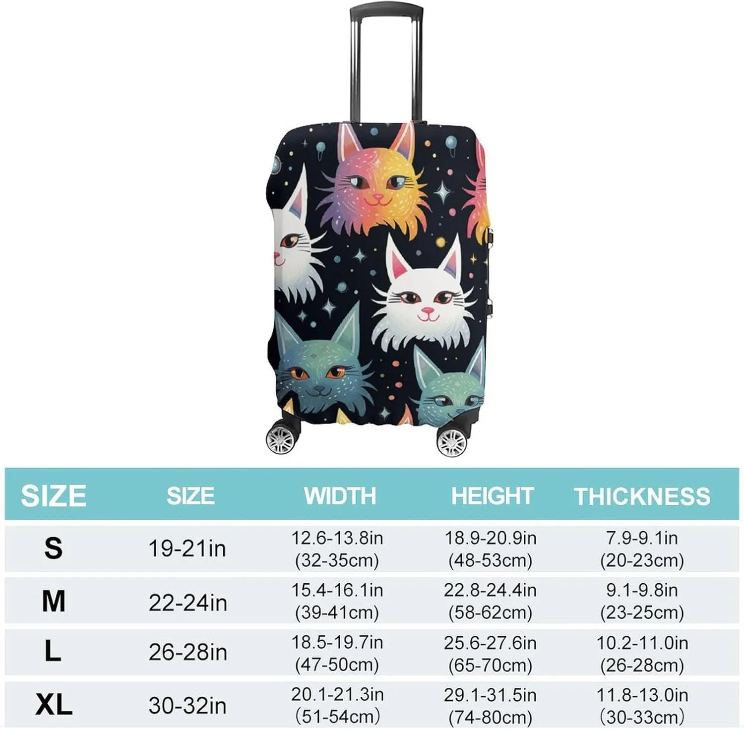 Suitcase Covers for Luggage Star Ear Cat Fashion Luggage Cover Washable Protector Waterproof Suitcase Cover Anti-scratch Travel Suitcases Covers Case for 19-32 Inch Luggages M