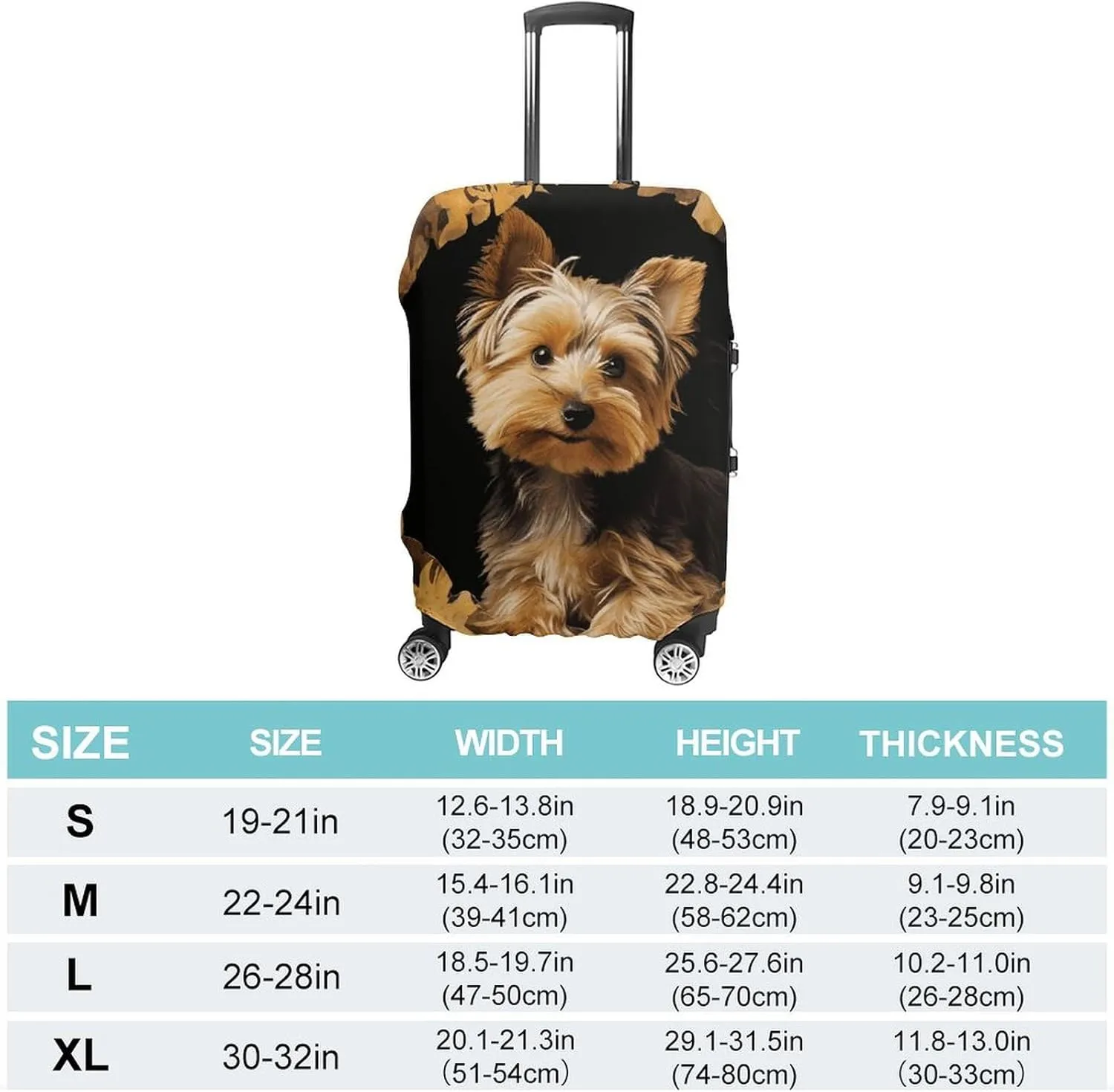 Suitcase Covers for Luggage Yorkshire Terrier in The Cave Fashion Luggage Cover Washable Protector Waterproof Suitcase Cover Anti-scratch Travel Suitcases Covers Case for 19-32 Inch Luggages L