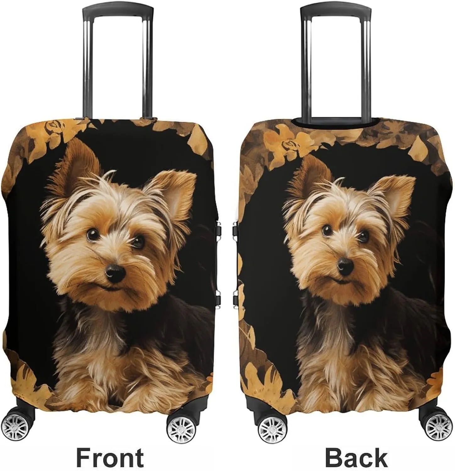 Suitcase Covers for Luggage Yorkshire Terrier in The Cave Fashion Luggage Cover Washable Protector Waterproof Suitcase Cover Anti-scratch Travel Suitcases Covers Case for 19-32 Inch Luggages L