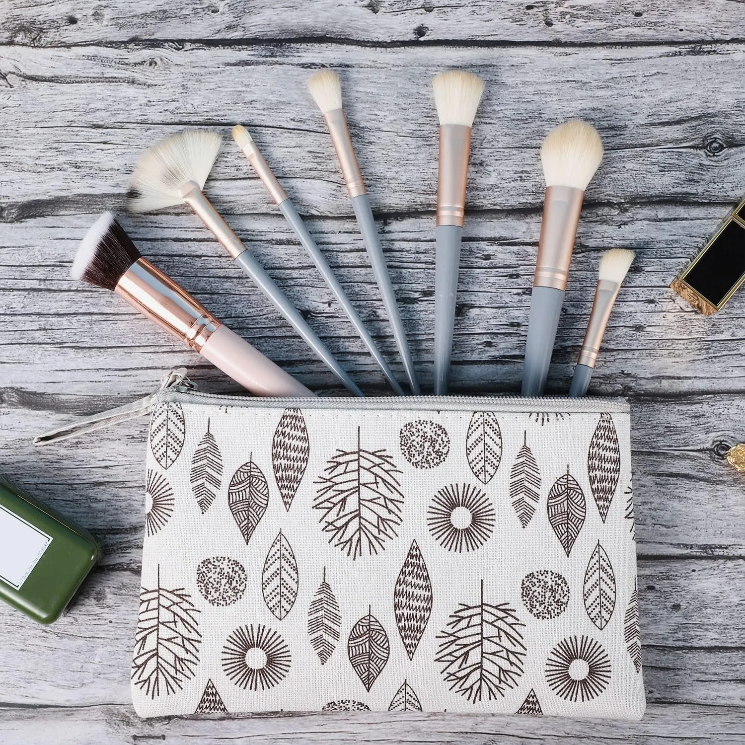SUMAJU 4 Pcs Canvas Cosmetic Bag, Multi-Function Travel Makeup Bag Cosmetic Pouch with Zipper Travel Toiletry Bag Travel Size Toiletries Christmas Gifts Stocking Stuffers for Women