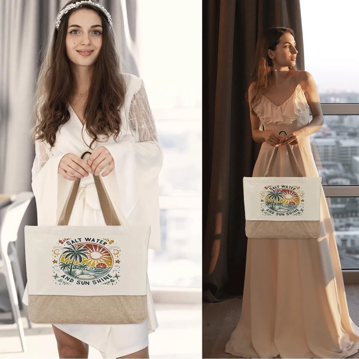 Summer Beach Bag for Women, Large Beach Tote Bag, Mom Gifts from Daughter Son, Shopping Reusable Grocery Bags